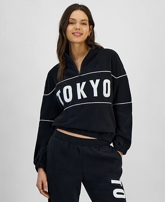 Rebellious One Juniors' Tokyo Fleece Half-Zip Sweatshirt