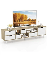 Costway Tv Stand for TVs up to 65" with Storage 5 Drawers & 3 Open Shelves for Bedroom