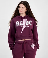 Grayson Threads, The Label Juniors' Ac/Dc Graphic Cropped Hoodie