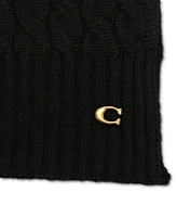 Coach Soft Rib Cable Knit Scarf