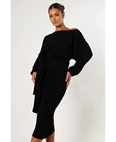 Prancer Off Shoulder Midi Dress