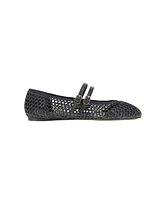 BCBGeneration Women's Harisa Woven Square-Toe Mary Jane Ballet Flats
