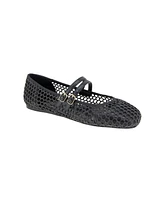 BCBGeneration Women's Harisa Woven Square-Toe Mary Jane Ballet Flats