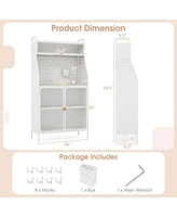 Costway 5-tier Metal Kitchen Bakers Rack with Pegboard 8 Hooks 5-position Adjustable Shelf
