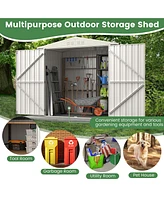 Costway 7 x 4 Ft Metal Outdoor Storage Shed Snap-on Structures for Efficient Assembly