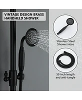 Boyel Living Retro Classic 1-Spray Dual Wall Mount Shower Heads 1.8 Gpm Patterns with 8 in. with Brass Rough-in Valve