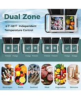 Dual Zone 12V Car Refrigerator 53QT Portable Compressor Fridge Freezer (-4 68 ) for RVs