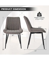 Dining Chair Set of 2 Upholstered Leisure Chairs with Metal Legs Padded Seat