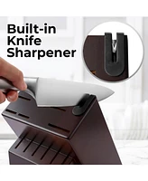 Zulay Kitchen Piece Stainless Steel Knife Set with Block and Sharpener