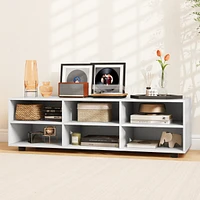 Gymax Tv Cabinet for 50-Inch Tv 42'' Tv Stand w/ 3 Adjustable Shelves Grommet & Cable Hole