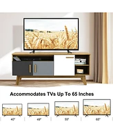 Gymax Tv Stand for TVs up to 65'' Entertainment Center Console w/ Adjustable Shelf