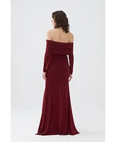 Nocturne Women's Off The Shoulder Maxi Dress