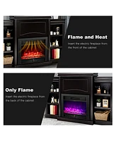 Gymax 70'' Fireplace Tv Stand Media W/ 28.5'' 750W/1500W Electric Brown