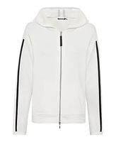 Olsen Women's L/S Open Knit Zip Front Hoodie