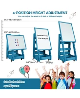 Skonyon Multifunctional Kids' Standing Art Easel with Dry-Erase Board