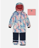 Deux par Big Girls One Piece Snowsuit Printed Pastel Watercolor