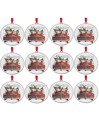 Slickblue Mooy Christmas Disc Ornament (Set of 12)