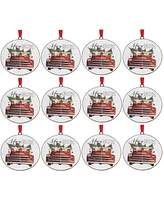 Slickblue Mooy Christmas Disc Ornament (Set of 12)