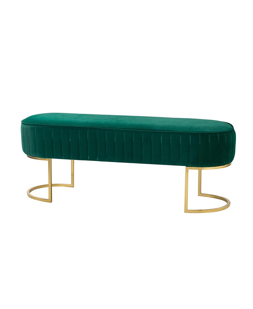 Hulala Home Palmira 48" Wide Upholstered Bench with Metal Legs