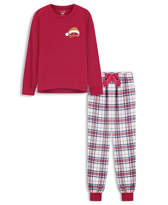 Max and Olivia Girls Holiday 2pc Pajama Pant Set