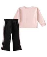 adidas Baby Girls 2-Piece Long Sleeve Tee Flare Pant Set