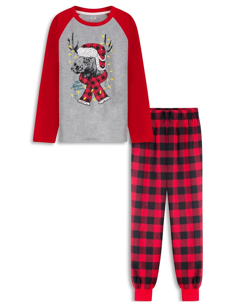 Boys Holiday Buffalo Check Pant 2 pc Pajama Set