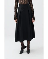 Nocturne Women's Button Designed Midi Skirt