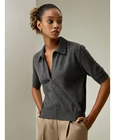 Lilysilk Women's Cashmere Polo Sweater