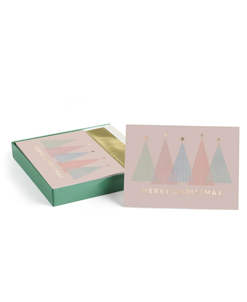 Masterpiece Studios Pastel Geometric Treeline Holiday Boxed Cards