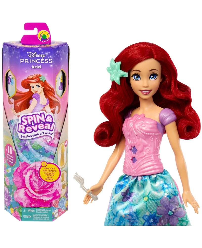 Disney Princess Spin Reveal Ariel Fashion Doll Accessories with 11 Surprises - Multi