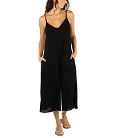 Hurley Juniors' Solid Waimea Wide-Leg V-Neck Jumpsuit