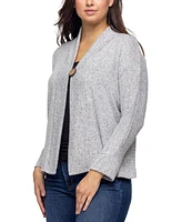 24seven Comfort Apparel Women's Single Button Front Long Sleeve Cardigan