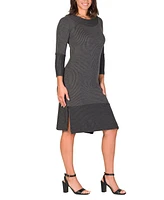 24seven Comfort Apparel Women's Ribbed Knit Long Sleeve Split Hem Sweater Dress