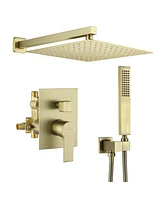 Boyel Living 1-Spray Patterns with 2.5 Gpm in. Wall Mount Dual Shower Heads with Pressure Balance Valve