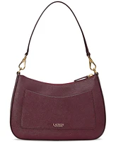 Lauren Ralph Women's Crosshatch Leather Medium Danni Shoulder Bag