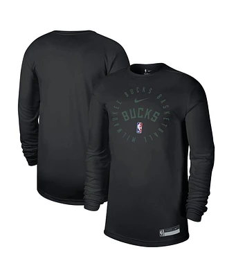 Nike Men's Black Milwaukee Bucks 2024/25 Legend On-Court Practice Long Sleeve T-Shirt