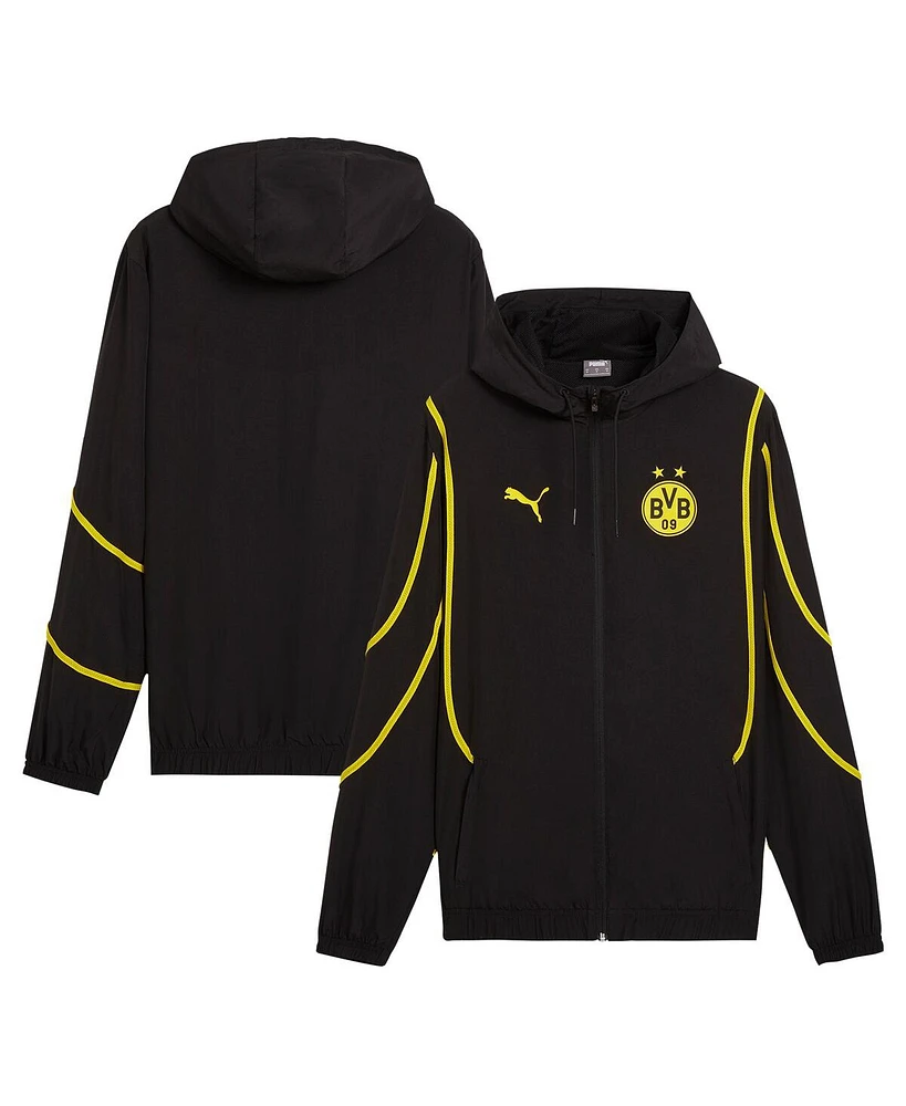 Puma Men's Black Borussia Dortmund 2024/25 Pre-Match Anthem dryCELL Full-Zip Hoodie Jacket