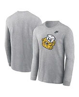 Nike Men's Heather Gray Michigan Wolverines Legacy Primary Logo Long Sleeve T-Shirt