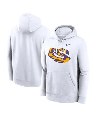 Nike Men's White Lsu Tigers Primetime Alternate Logo Club Fleece Pullover Hoodie