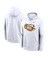 Nike Men's White Lsu Tigers Primetime Alternate Logo Club Fleece Pullover Hoodie