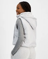 Madden Girl Juniors' Sherpa Hooded Puffer Vest