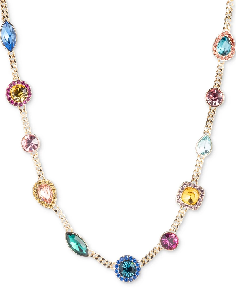 Emily in Paris Gold-Tone Multi Stone Collar Necklace, 16" + 3" extender