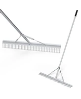 Givimo Aluminum Rake with 36 Inch Wide Rake Head and 68 Inch Long Handle