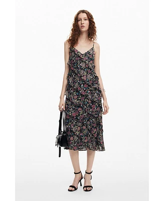 Desigual Women's Midi dress with ruffles