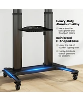 Gymax Rolling Tv Stand for 32''-85'' Flat/Curved Led/Lcd/Oled/4K TVs up to 132 Lbs