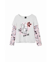 Desigual Girls Double Sleeve Daisy T-Shirt