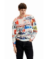 Desigual Men's Magazine print sweatshirt