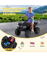 Costway Kids Ride On Electric Atv 6V 4-Wheeler Quad Car with One-Button Start Tread Tires