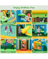 Costway Inflatable Water Slide Kids Blow up Pool Park Climbing Wall with 735W Blower