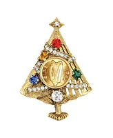 American Coin Treasures 17011 Irish Coin Christmas Tree Brooch, Gold